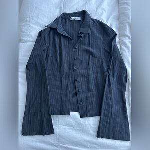 Princess Polly Anni Pinstripe top in black